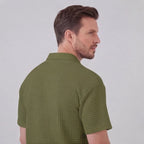 Men's Waffle Knit Short Outfit Summer Set