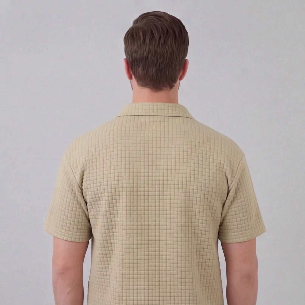 Men's Waffle Knit Short Outfit Summer Set