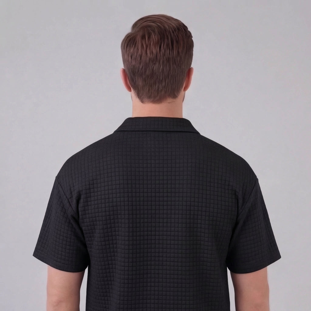 Men's Waffle Knit Short Outfit Summer Set