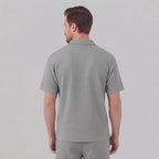 Men's Waffle Knit Short Outfit Summer Set