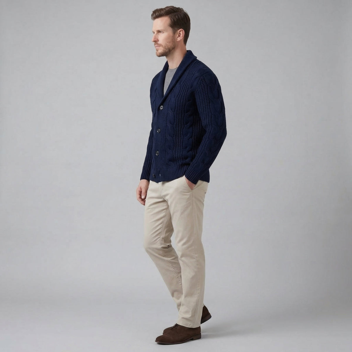 Men's Wool Knitted Cardigan
