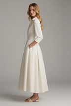 Sarah | Women’s Button Front Collared Midi Dress