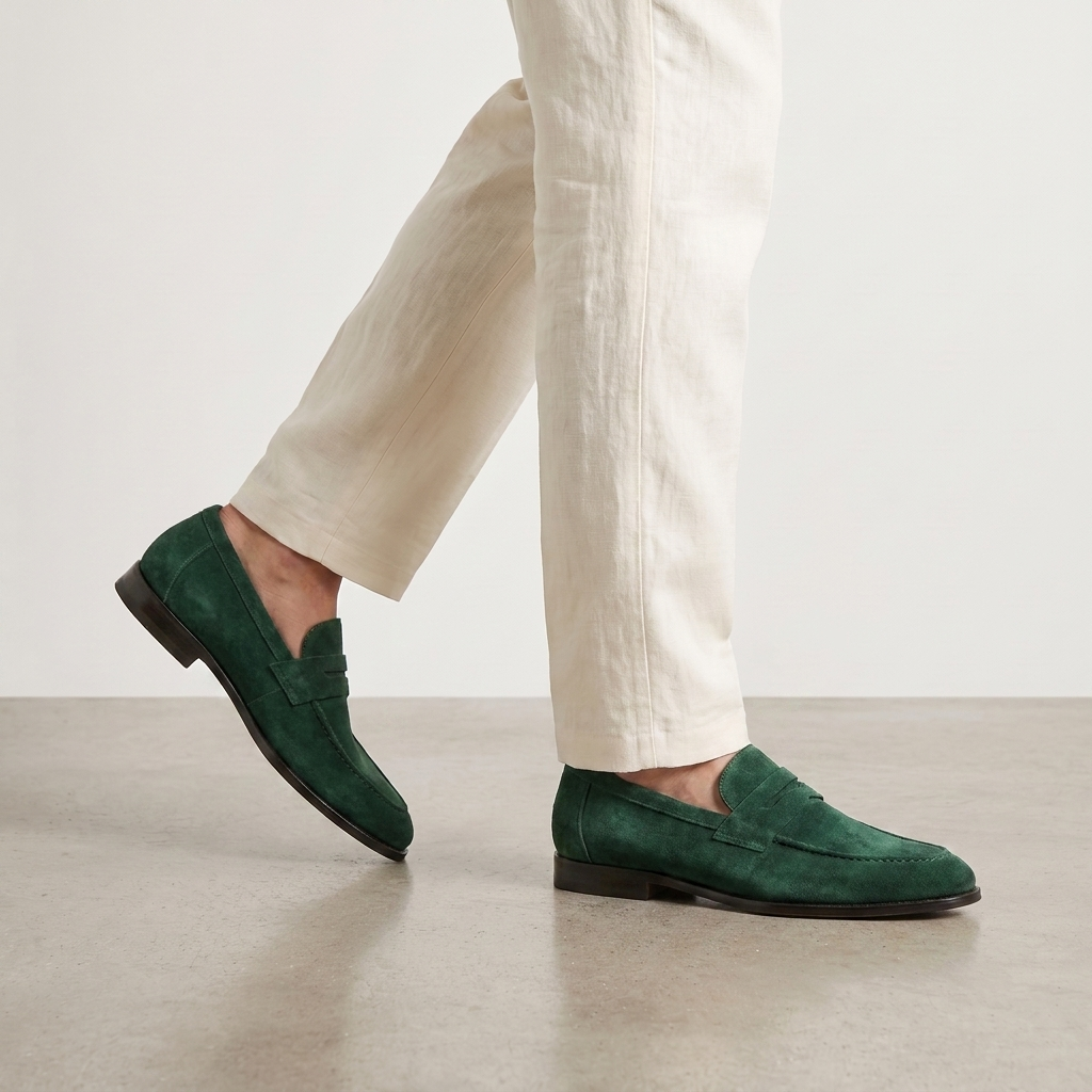 Men's Suede Penny Loafers
